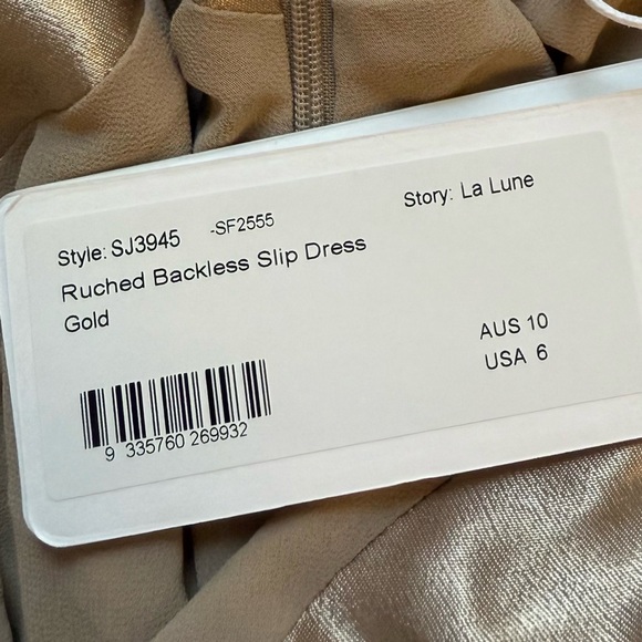 Shona Joy La Lune Lace Back Maxi Dress- Gold - Picture 8 of 8